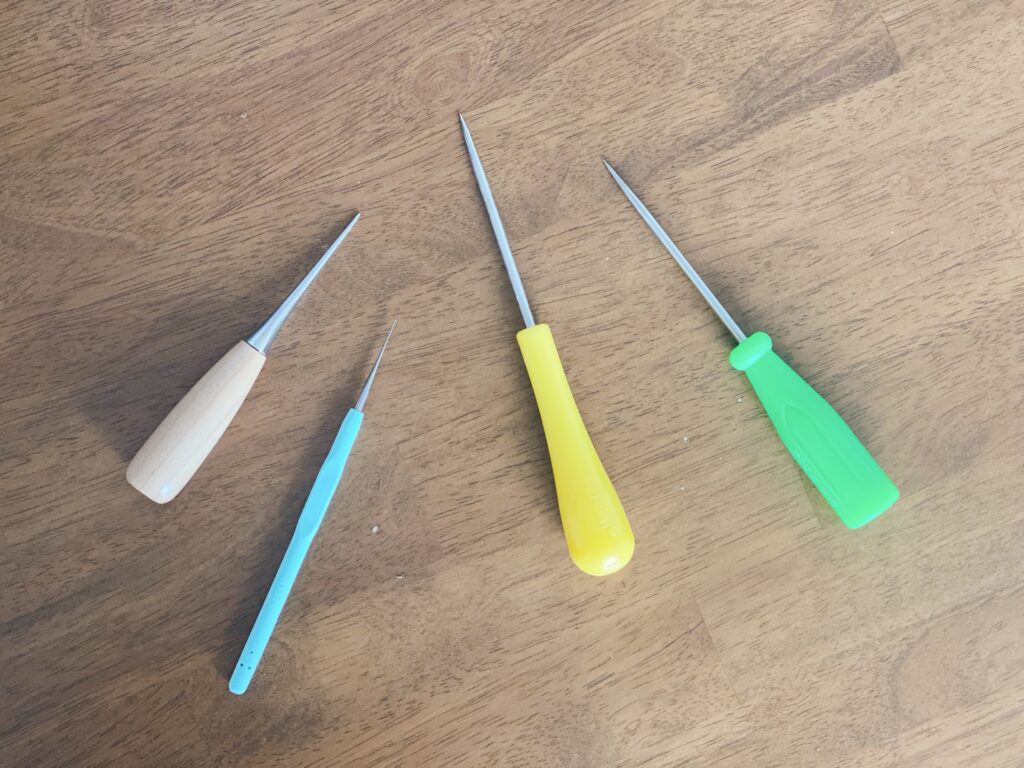 Essential Tools for paper flower art: Awl